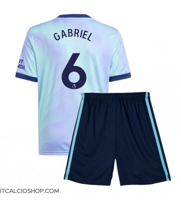 Arsenal Gabriel Magalhaes #6 Terza Maglia Bambino 2024-25 Manica Corta (+ Pantaloni corti)